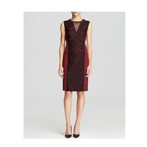 Magaschoni 8 Lace Panel Overlay Elegant Dress